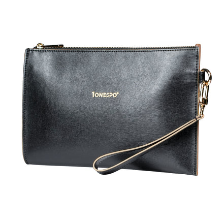 Pochette saffiano vera pelle nero