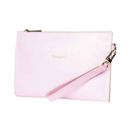 Pochette saffiano vera pelle rosa