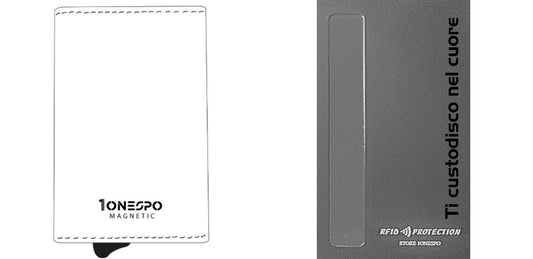 MAGNETIC Saffiano Portafoglio in Vera Pelle Protezione RFID Nero