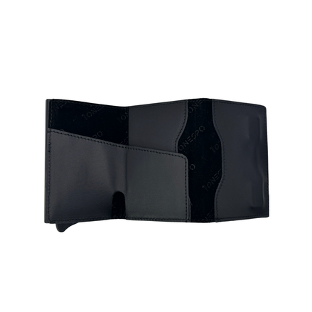 MAGNETIC PRO Portafoglio in Vera Pelle Protezione RFID Nappa Nero