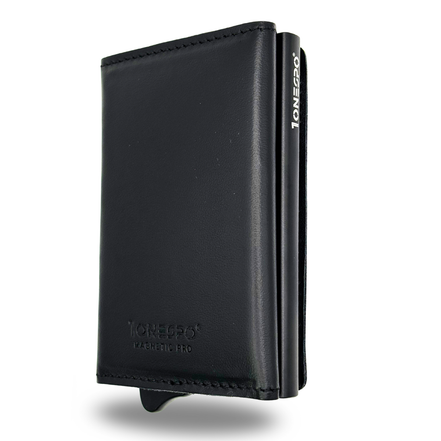 MAGNETIC PRO Portafoglio in Vera Pelle Protezione RFID Nappa Nero