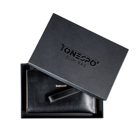 Pochette saffiano vera pelle nero