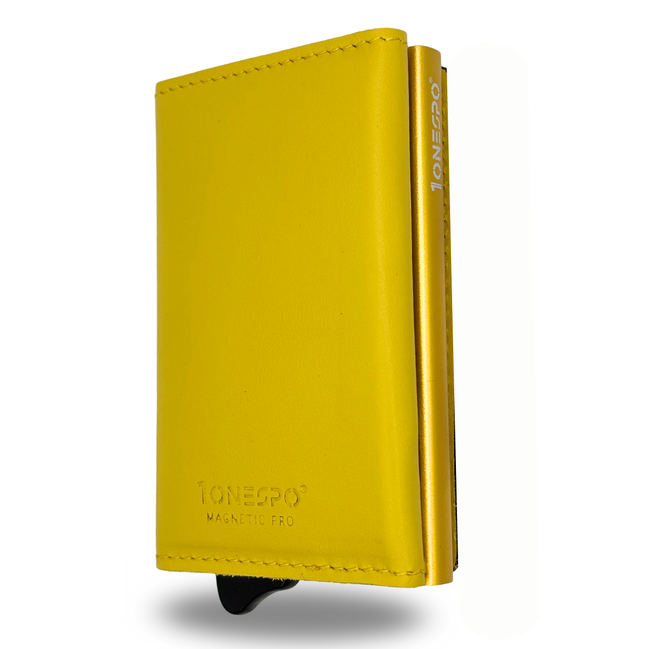 MAGNETIC PRO Portafoglio in Vera Pelle Protezione RFID Nappa Lime