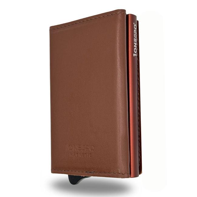 MAGNETIC PRO Portafoglio in Vera Pelle Protezione RFID Nappa Marrone