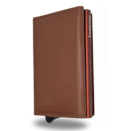 MAGNETIC PRO Portafoglio in Vera Pelle Protezione RFID Nappa Marrone