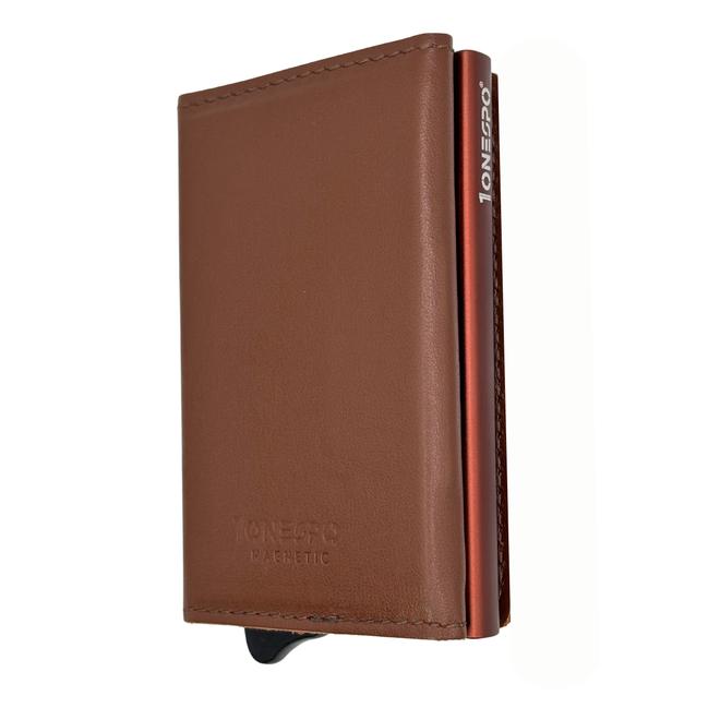 MAGNETIC PRO Portafoglio in Vera Pelle Protezione RFID Nappa Marrone