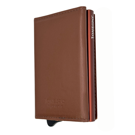 MAGNETIC PRO Portafoglio in Vera Pelle Protezione RFID Nappa Marrone