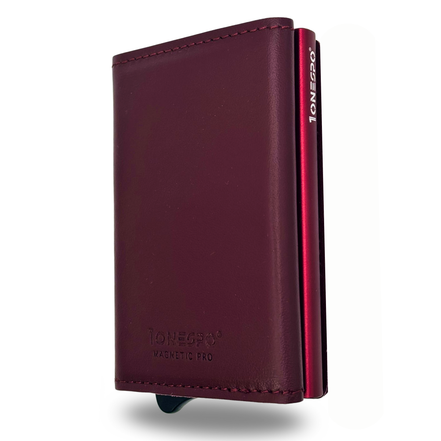 MAGNETIC PRO Portafoglio in Vera Pelle Protezione RFID Nappa Bordeaux