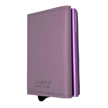 MAGNETIC PRO Portafoglio in Vera Pelle Protezione RFID Nappa Glicine
