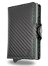 CARBON Zip Porta Carte di Credito Protezione RFID Verde