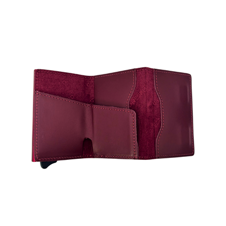 MAGNETIC PRO Portafoglio in Vera Pelle Protezione RFID Nappa Bordeaux