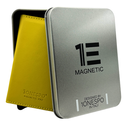MAGNETIC PRO Portafoglio in Vera Pelle Protezione RFID Nappa Lime