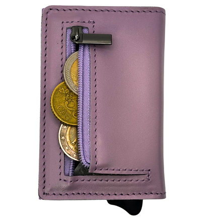 MAGNETIC PRO Portafoglio in Vera Pelle Protezione RFID Nappa Glicine