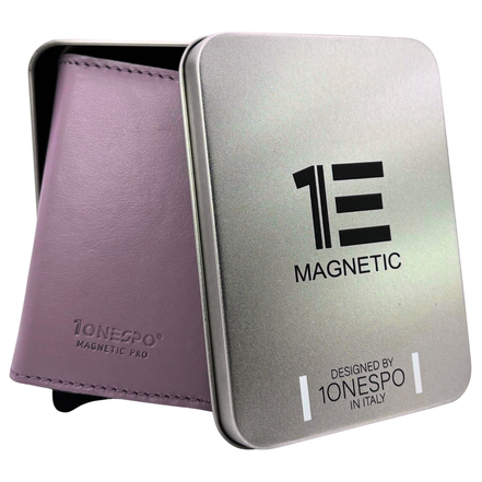MAGNETIC PRO Portafoglio in Vera Pelle Protezione RFID Nappa Glicine