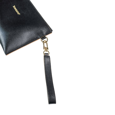 Pochette saffiano vera pelle nero