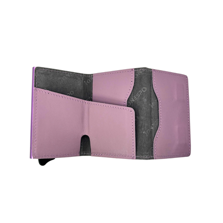 MAGNETIC PRO Portafoglio in Vera Pelle Protezione RFID Nappa Glicine