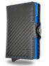 CARBON Zip Porta Carte di Credito Protezione RFID Blu