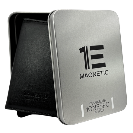 MAGNETIC PRO Portafoglio in Vera Pelle Protezione RFID Nappa Nero