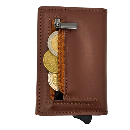 MAGNETIC PRO Portafoglio in Vera Pelle Protezione RFID Nappa Marrone