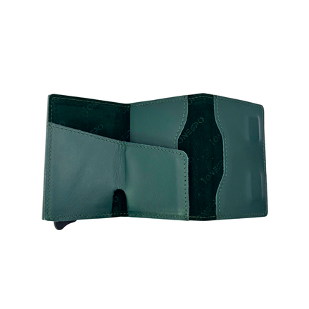 MAGNETIC PRO Portafoglio in Vera Pelle Protezione RFID Nappa Verde Loden