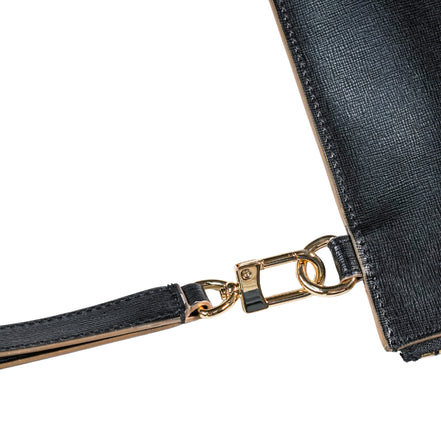 Pochette saffiano vera pelle nero