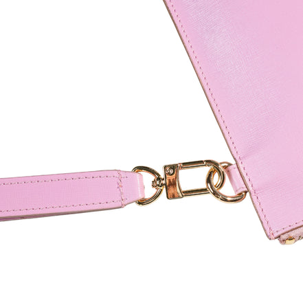 Pochette saffiano vera pelle rosa