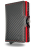 CARBON Zip Porta Carte di Credito Protezione RFID Rosso