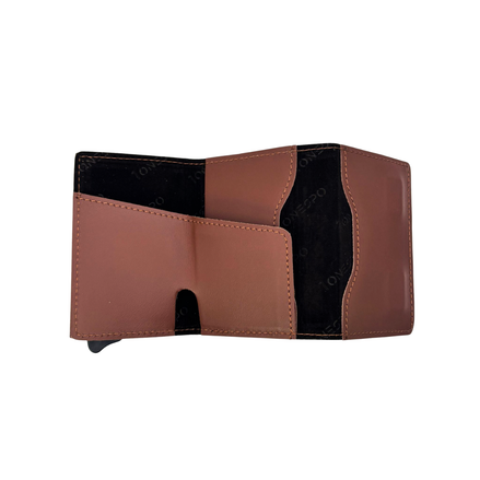 MAGNETIC PRO Portafoglio in Vera Pelle Protezione RFID Nappa Marrone