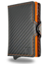 CARBON Zip Porta Carte di Credito Protezione RFID Arancione