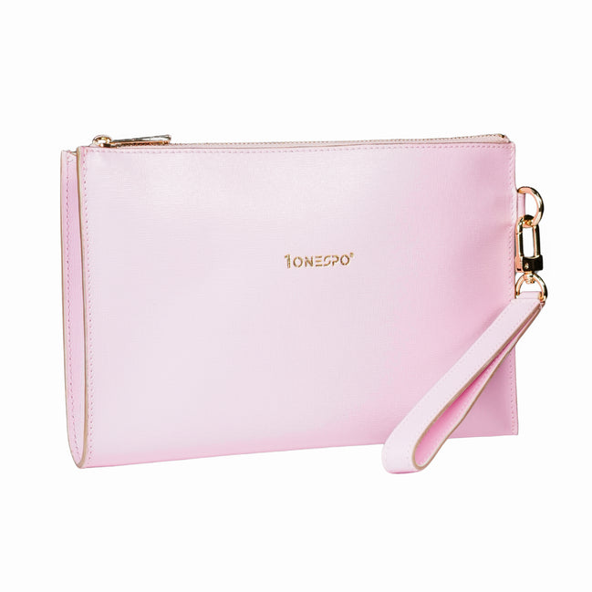 Pochette saffiano vera pelle rosa