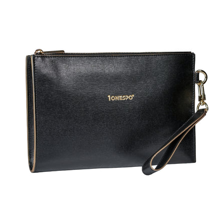 Pochette saffiano vera pelle nero