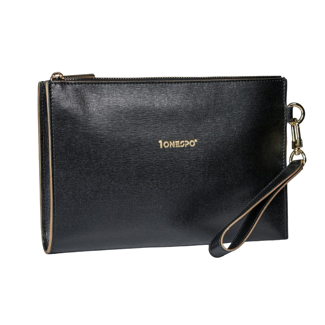 Pochette saffiano vera pelle nero