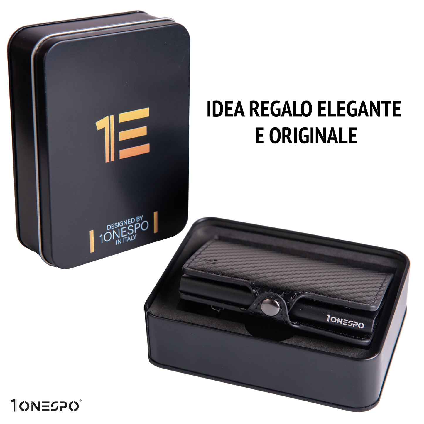 CARBON Zip Porta Carte di Credito Protezione RFID Nero