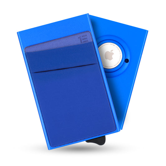 ULTRASLIM  Portafoglio Airtag protezione RFID, Blu