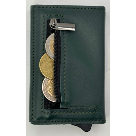 MAGNETIC PRO Portafoglio in Vera Pelle Protezione RFID Nappa Verde Loden