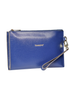 Pochette saffiano vera pelle blu