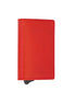 MAGNETIC SLIM Porta Carte di Credito in Vera Pelle Protezione RFID Cuoio Cerato Rosso