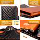 CARBON Zip Porta Carte di Credito Protezione RFID Arancione